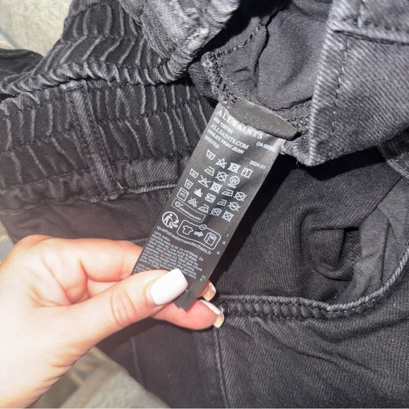 ALL SAINTS Hailey Fray Jeans in Washed Black 8 - Picture 5 of 6